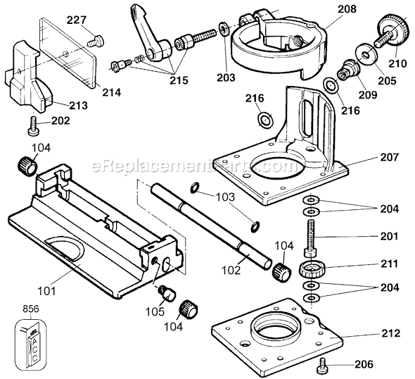 Page A Diagram and Parts List for 3279 Type 1 Black and Decker Router